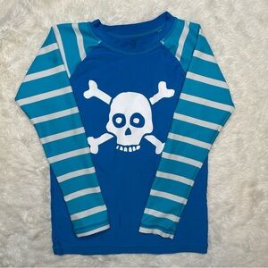 Hatley Swim Rash Guard Skull Blue & White Size 6